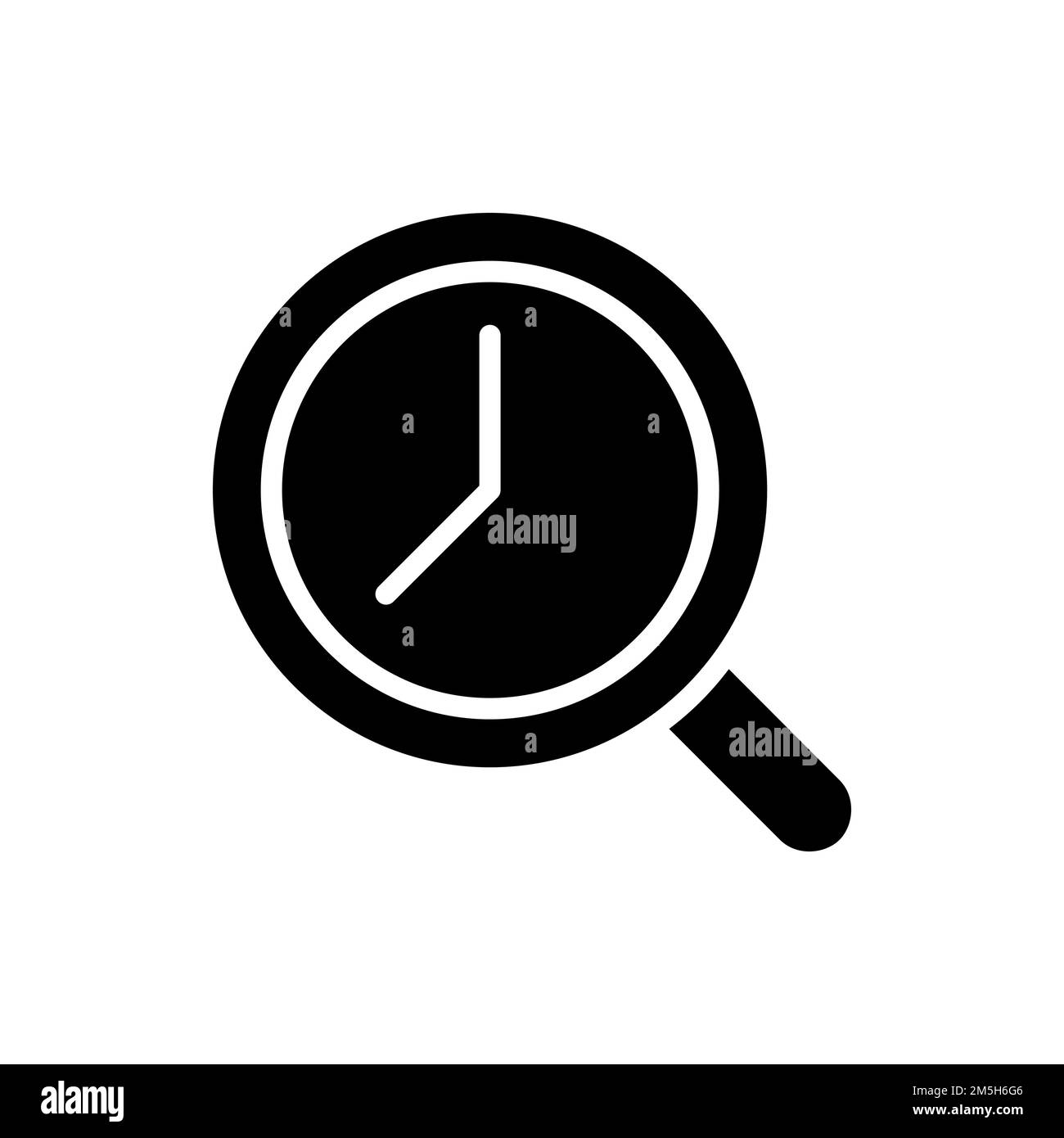 Magnifying glass with clock black glyph icon Stock Vector Image & Art ...