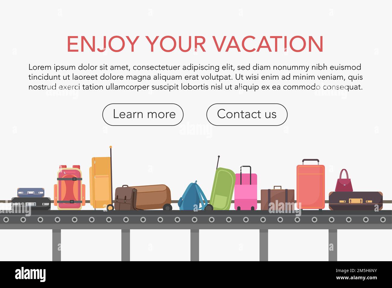 Conveyor belt in airport baggage hall. Baggage claim vector