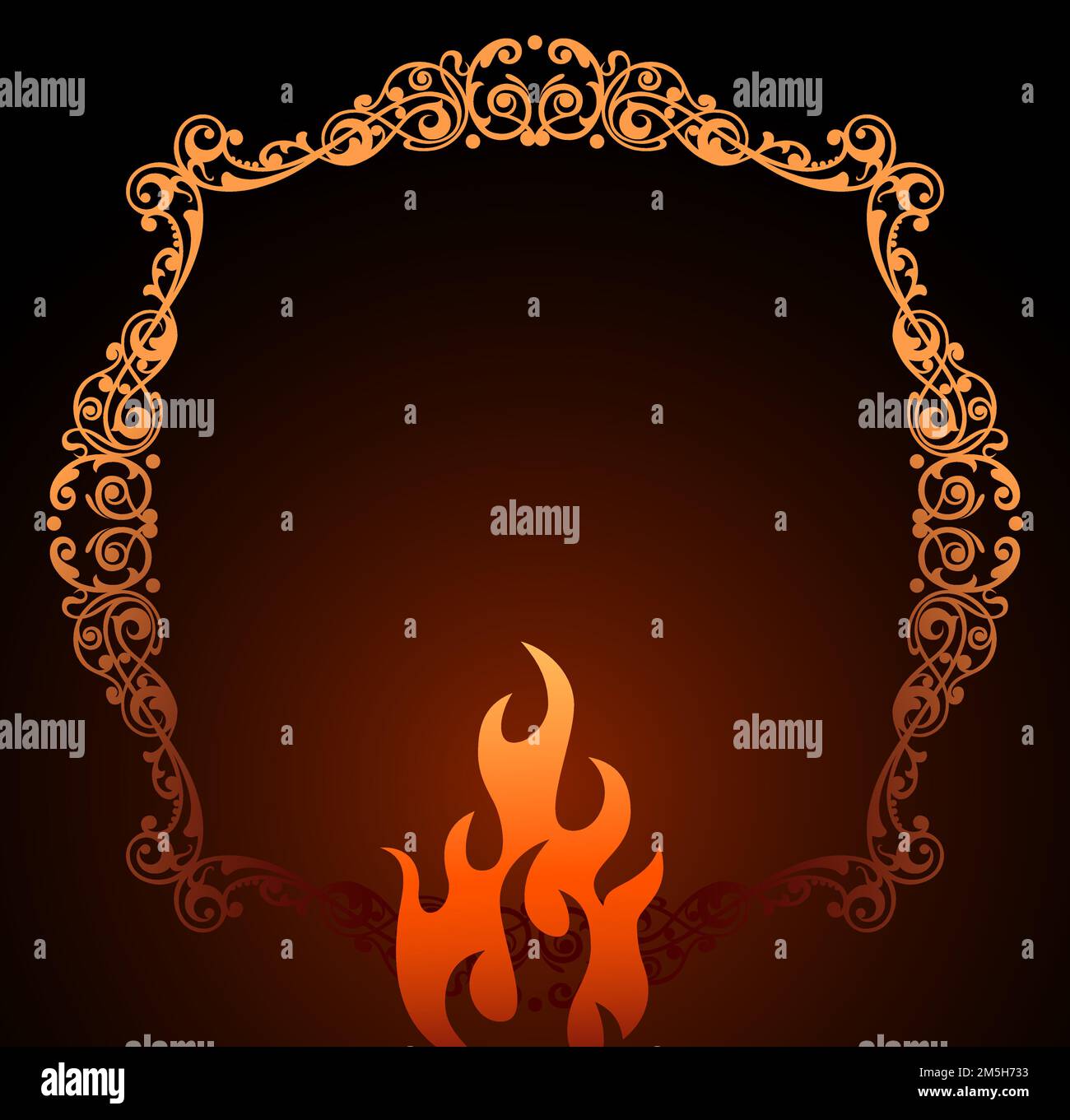 Vintage frame and symbol red fire vector background Stock Vector Image ...