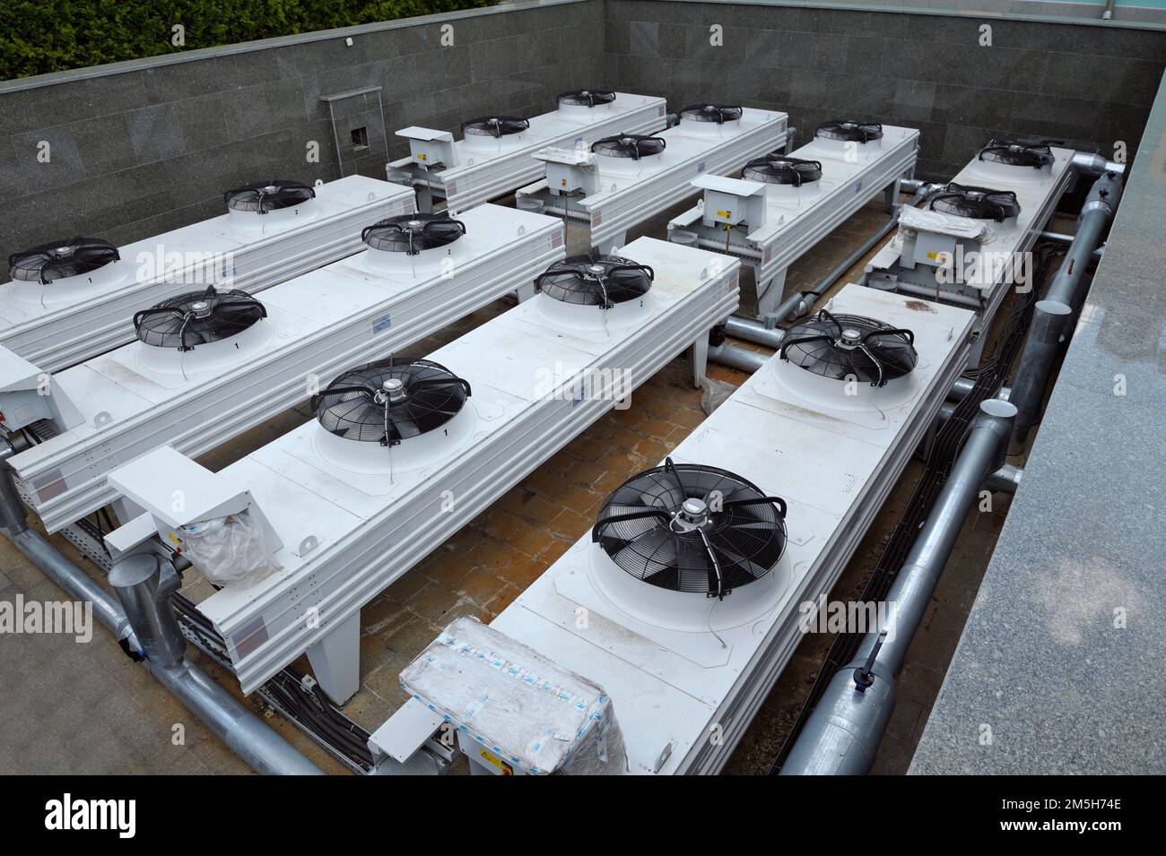 Pro air conditioning and ventilation systems set on the roof of the