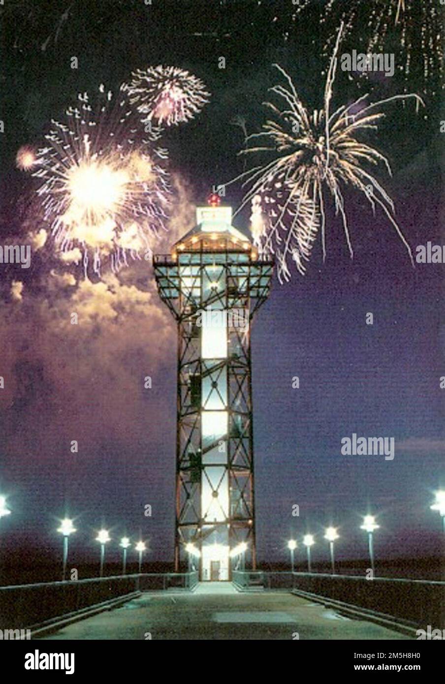 Great Lakes Seaway Trail Bicentennial Tower in Fireworks