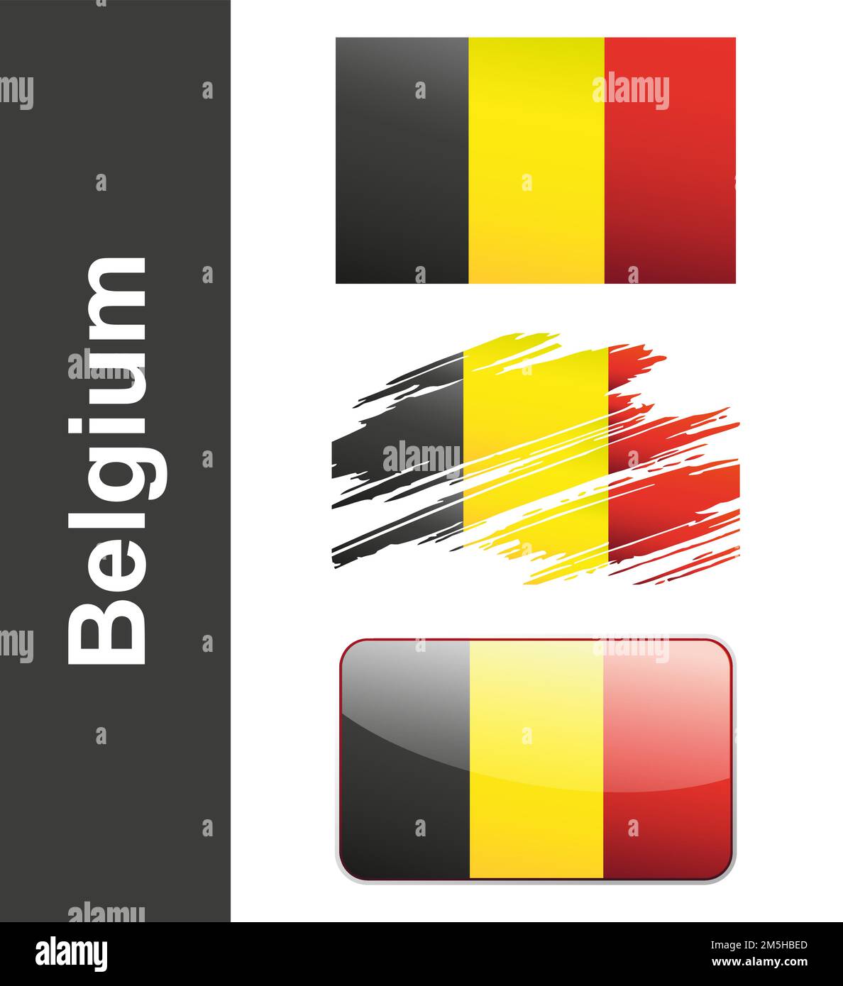 Flag Of Belgiumin isolated on white background vector Stock Vector ...