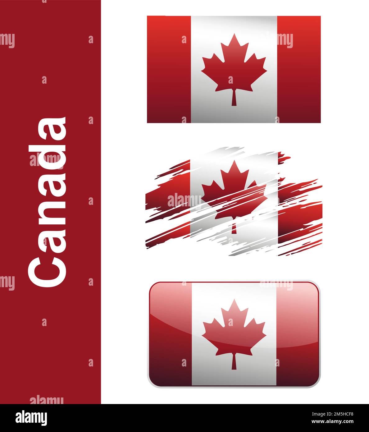 Flag Canada isolated on white background vector Stock Vector Image