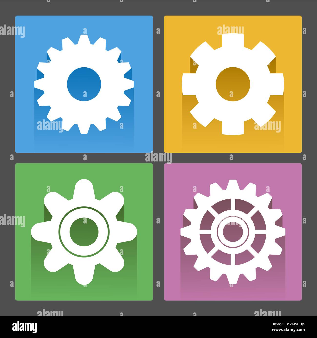 gear flat design vector set Stock Vector Image & Art - Alamy