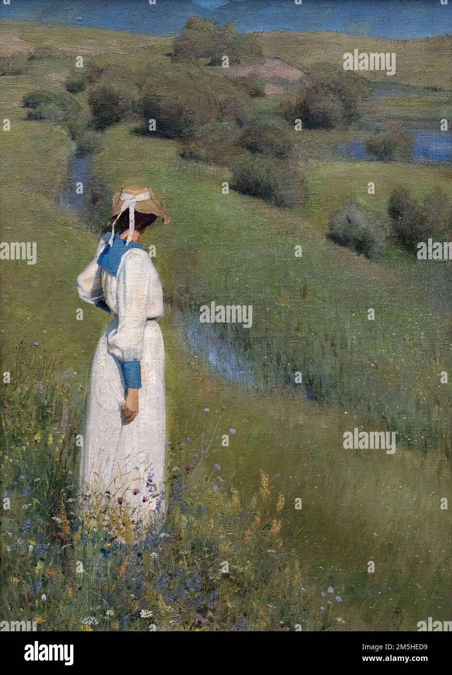 Richard Riemerschmid (1868-1957), In the Countryside, 1895. In freier Natur.Städtische Galerie im Lenbachhaus und Kunstbau, München.  Oil on canvas  A Stock Photo