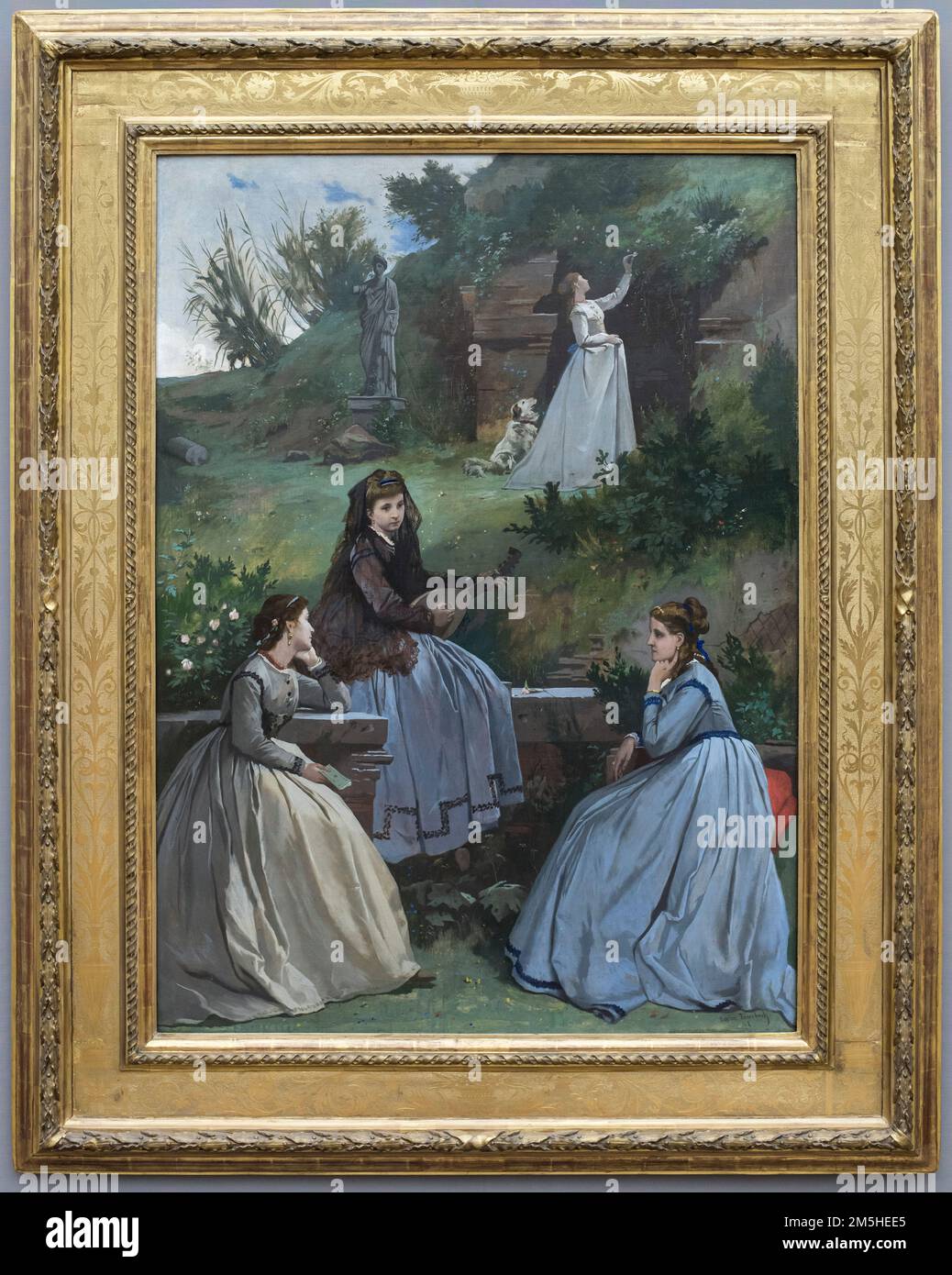 Anselm Feuerbach (1829-1880), Spring Scene, 1868. Frühlingsbild. Alte Nationalgalerie, Berlin.   Oil on canvas Stock Photo