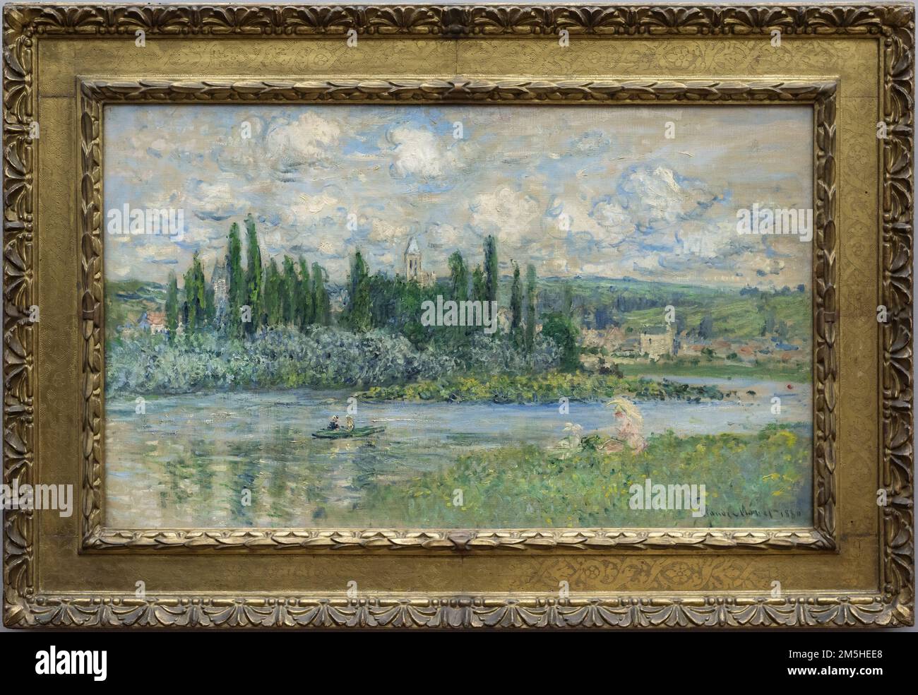 Claude Monet (1840-1926), View of Vétheuil-sur-Seine, 1880. Ansicht von Vétheuil-sur-Seine. Alte Nationalgalerie, Berlin.   Oil on canvas Stock Photo