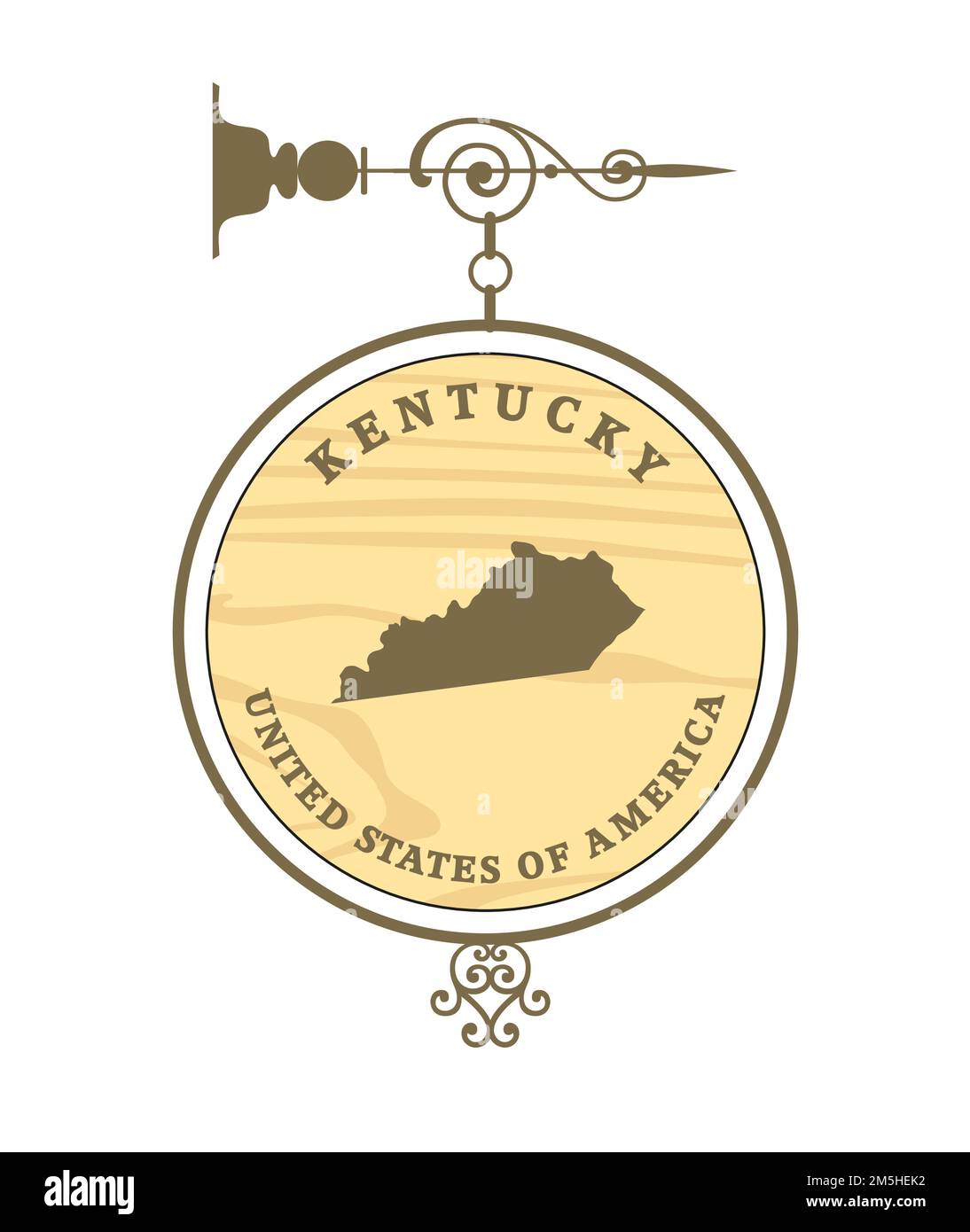 Vintage label with map of Kentucky, vector Stock Vector Image & Art Alamy