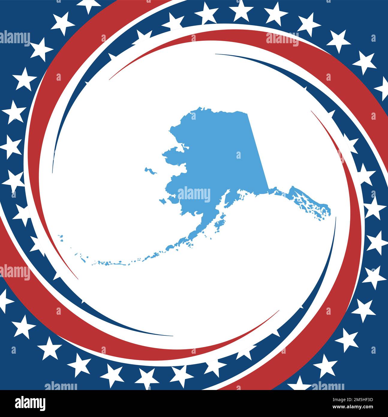 Label with map of Alaska, vector Stock Vector