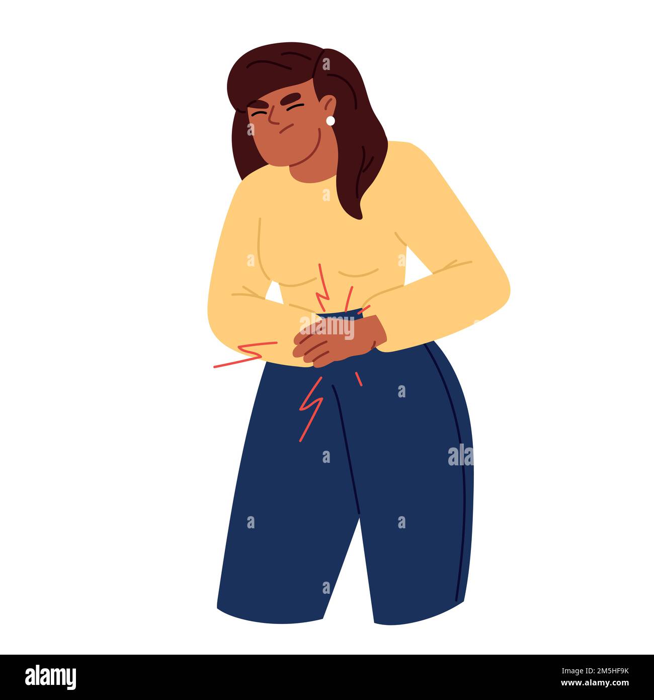 Severe abdominal pain. Appendicitis, painful menstruation. Woman