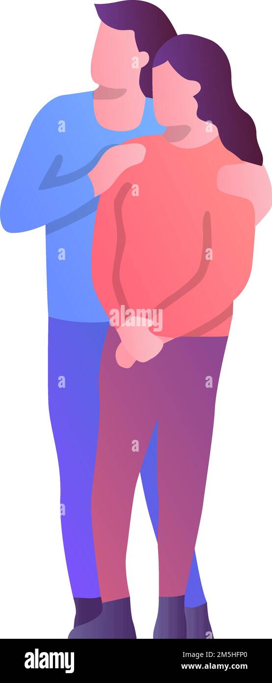 Man woman couple vector. People character icon. Family standing ...