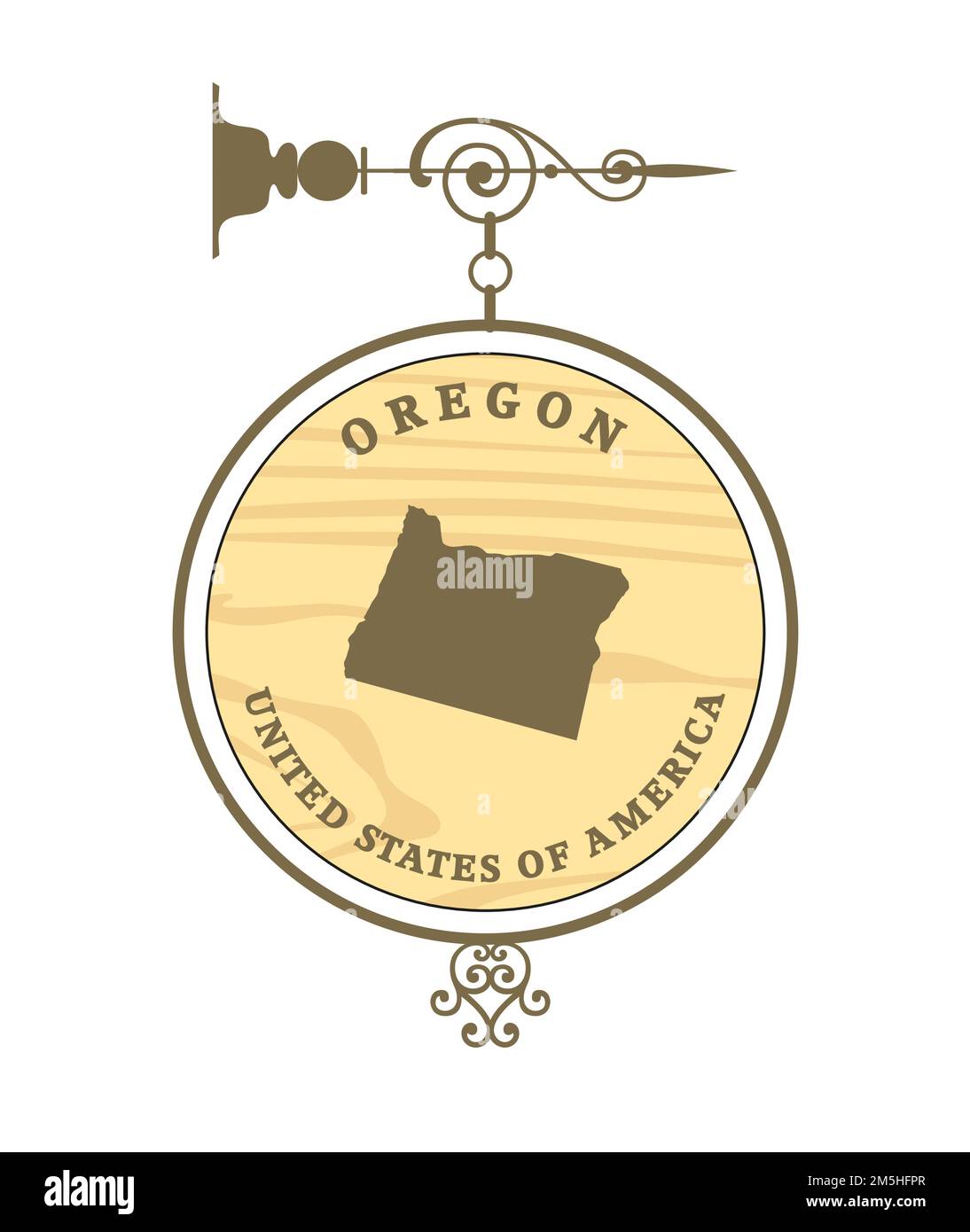 Vintage label with map of Oregon, vector Stock Vector Image & Art Alamy