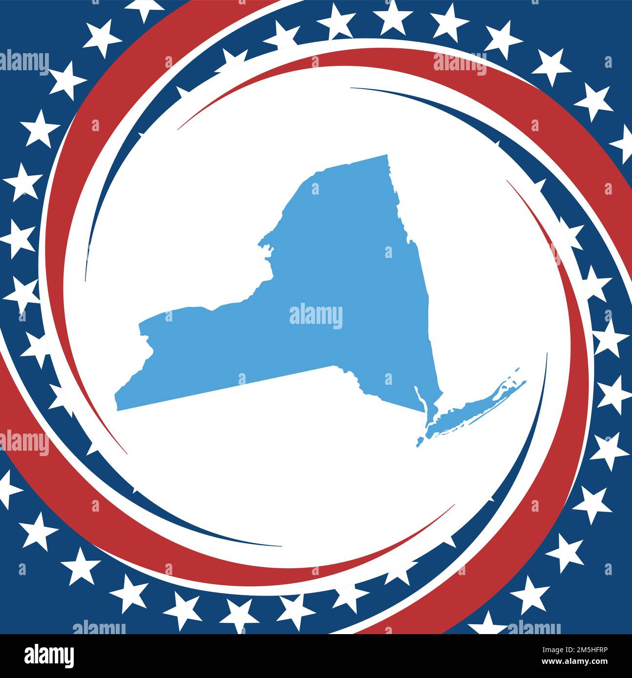 Label with map of New York, vector Stock Vector
