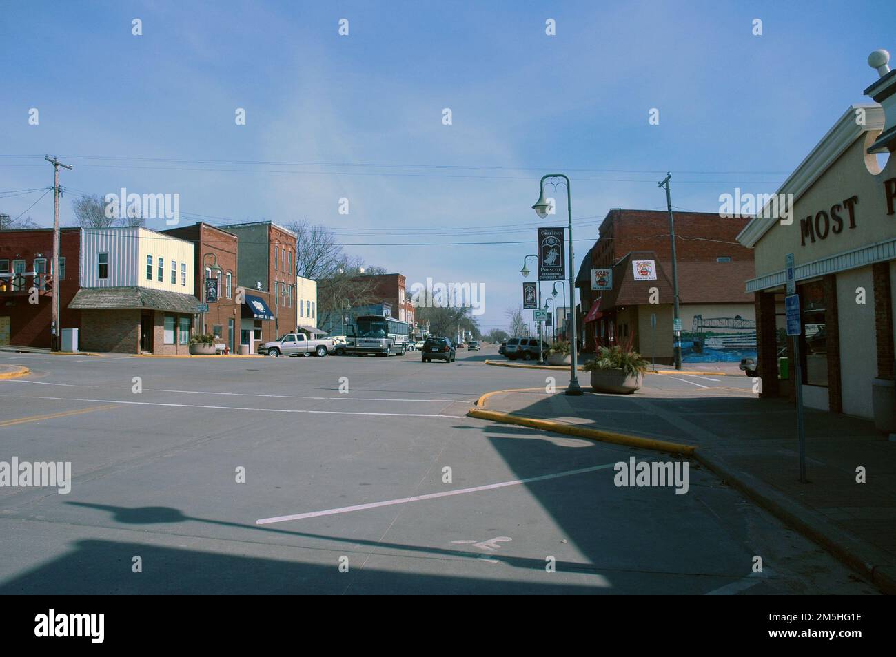 Great River Road Downtown Prescott. Downtown Prescott is quiet on a