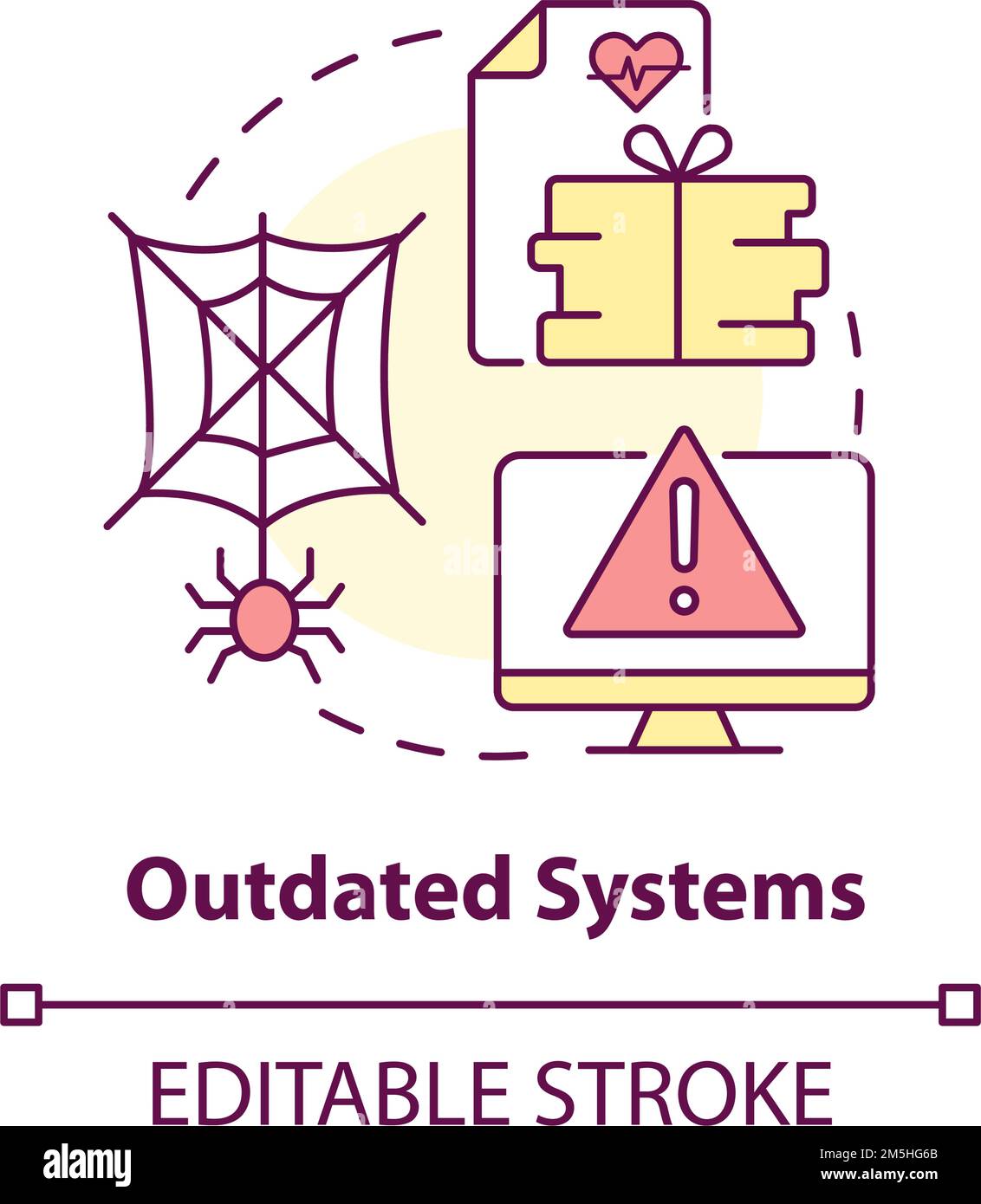 Outdated systems concept icon Stock Vector