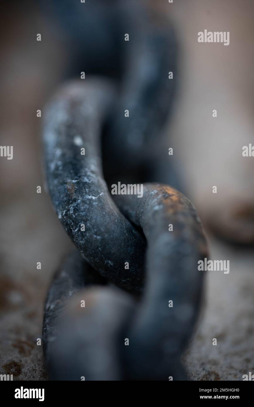 Rusty old anchor chain Stock Photo