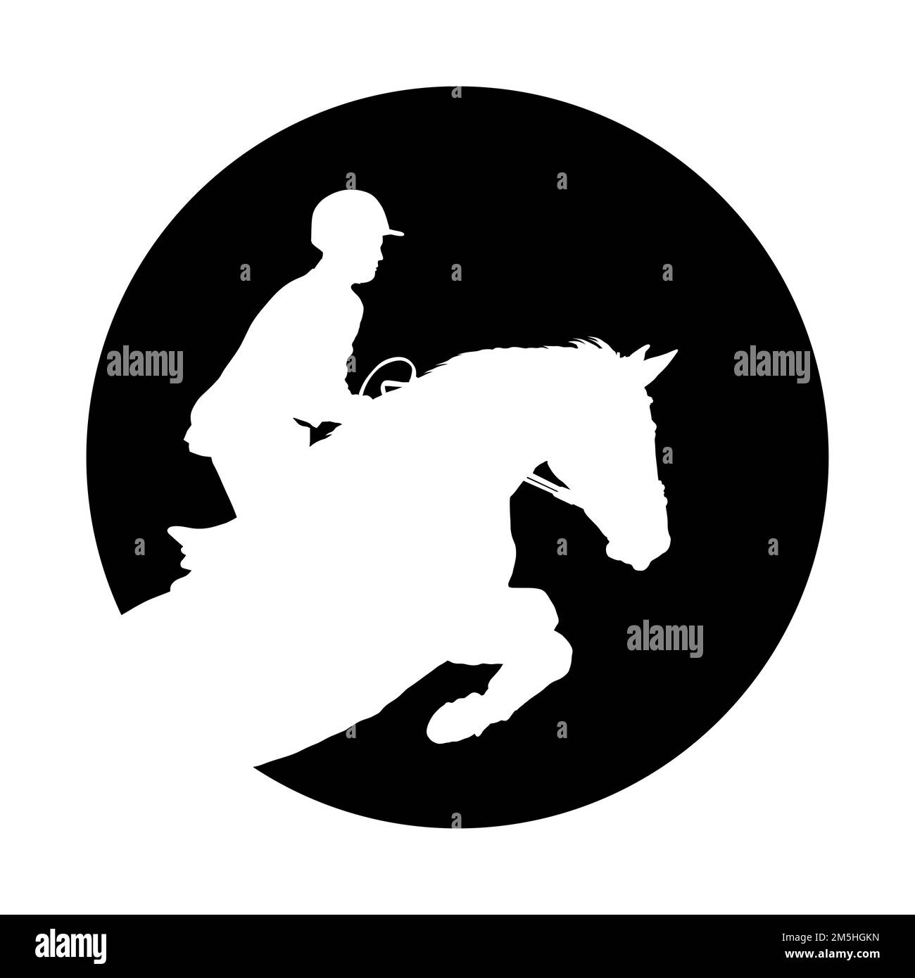 vector illustration, rider controls running horse, competitions show ...