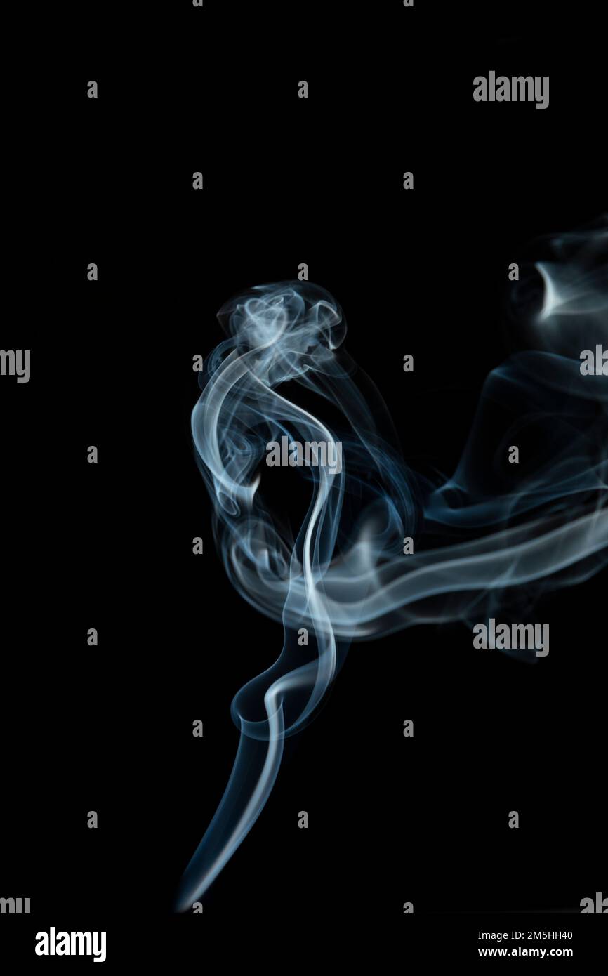Shape of smoke in the shape of a dancer or athlete Stock Photo