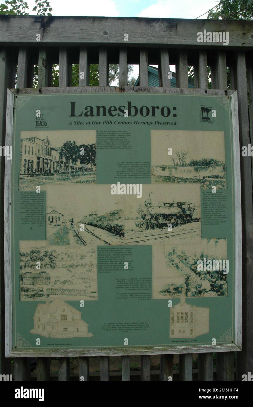 Historic Bluff Country Scenic Byway - Interpretive sign for Lanesboro
