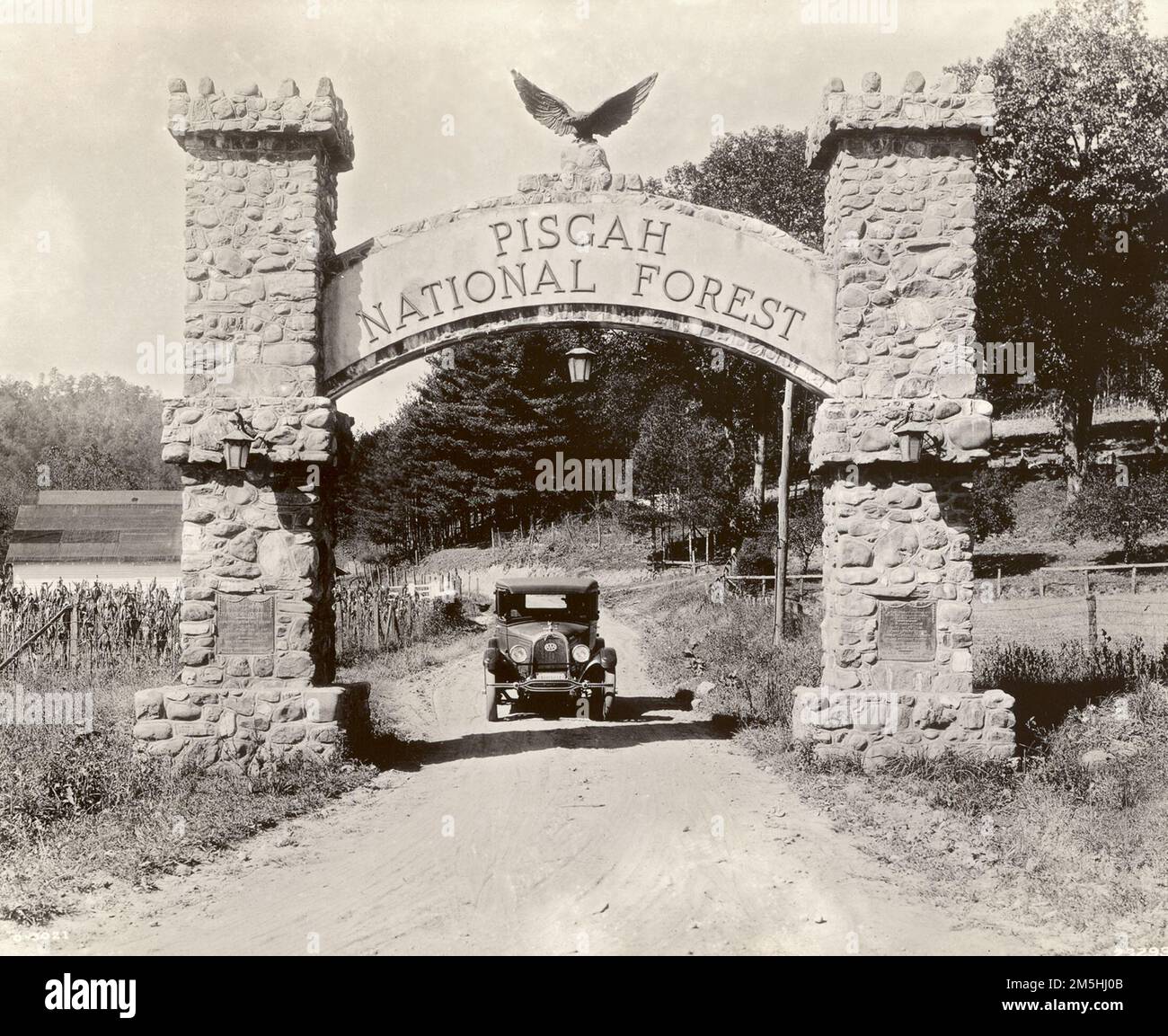 Forest Heritage National Scenic Byway Pisgah National Forest Entrance Arch. This historical