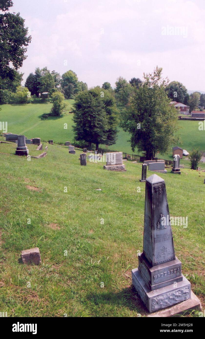 Midland Trail Graveyard View in Westlake Cemetery. On the hill are
