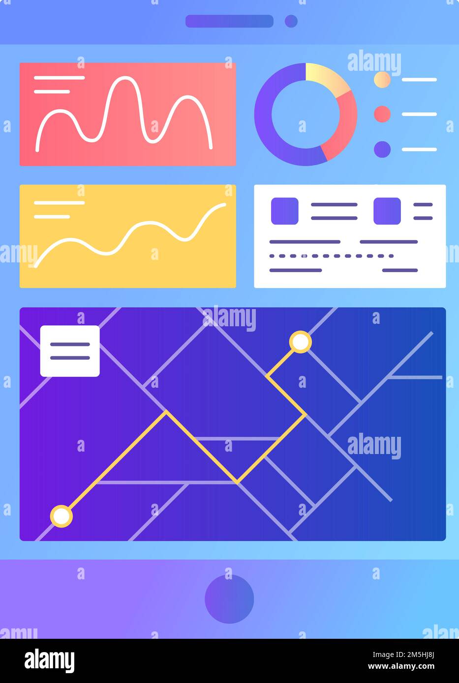 Running app vector. Map ui icon dashboard design. Gps dashboard mobile