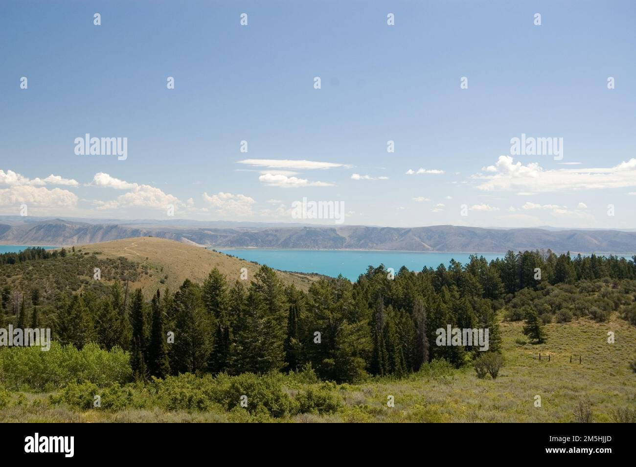 Logan Canyon Scenic Byway - View of Bear Lake from Rest Area. Seen 