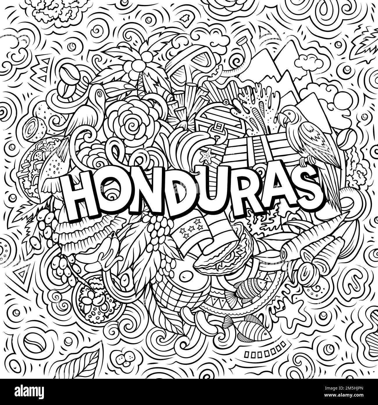 Honduras cartoon doodle illustration. Funny design Stock Vector Image ...