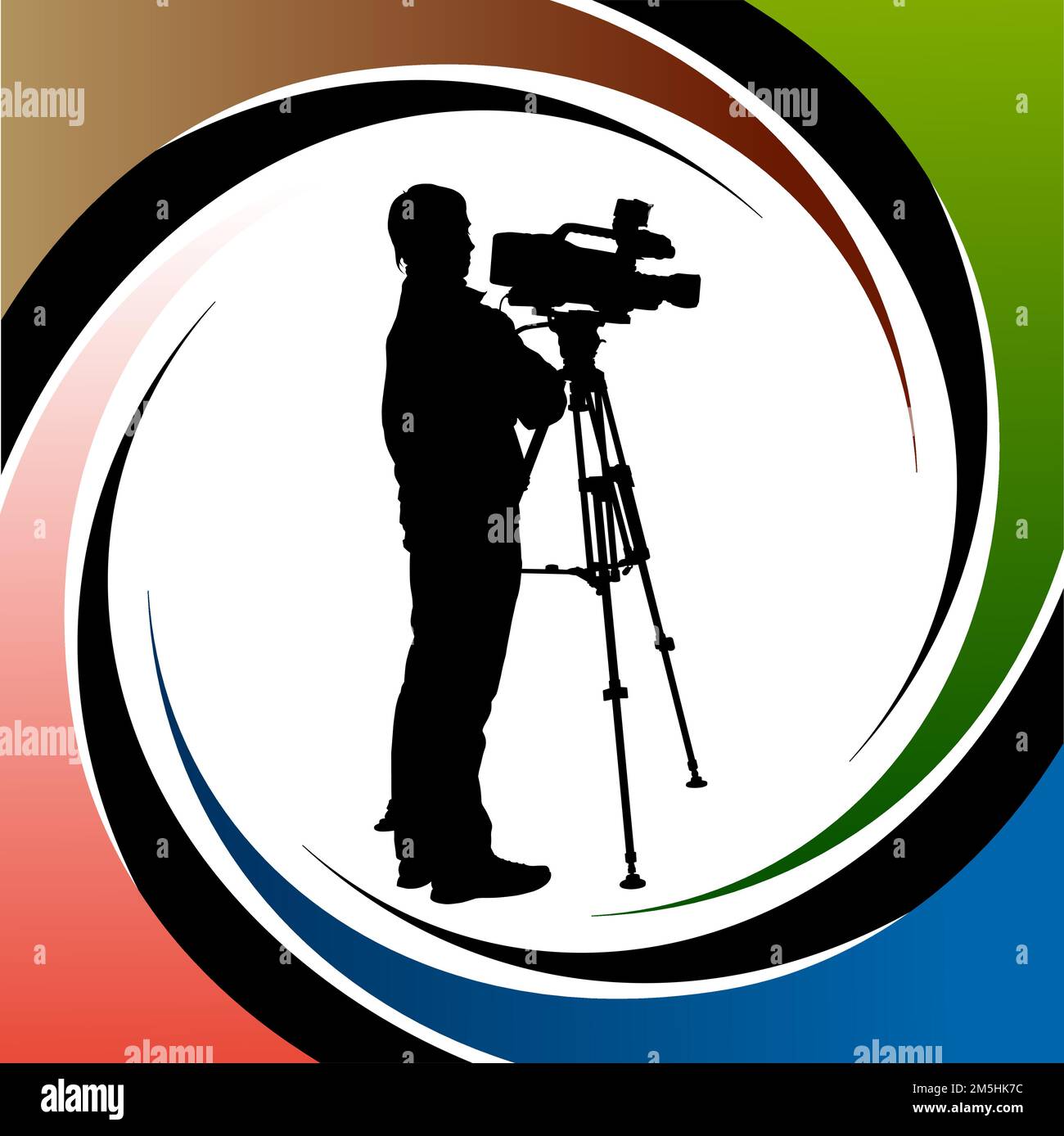 Cameraman shooting video broadcasting Stock Vector Images - Alamy