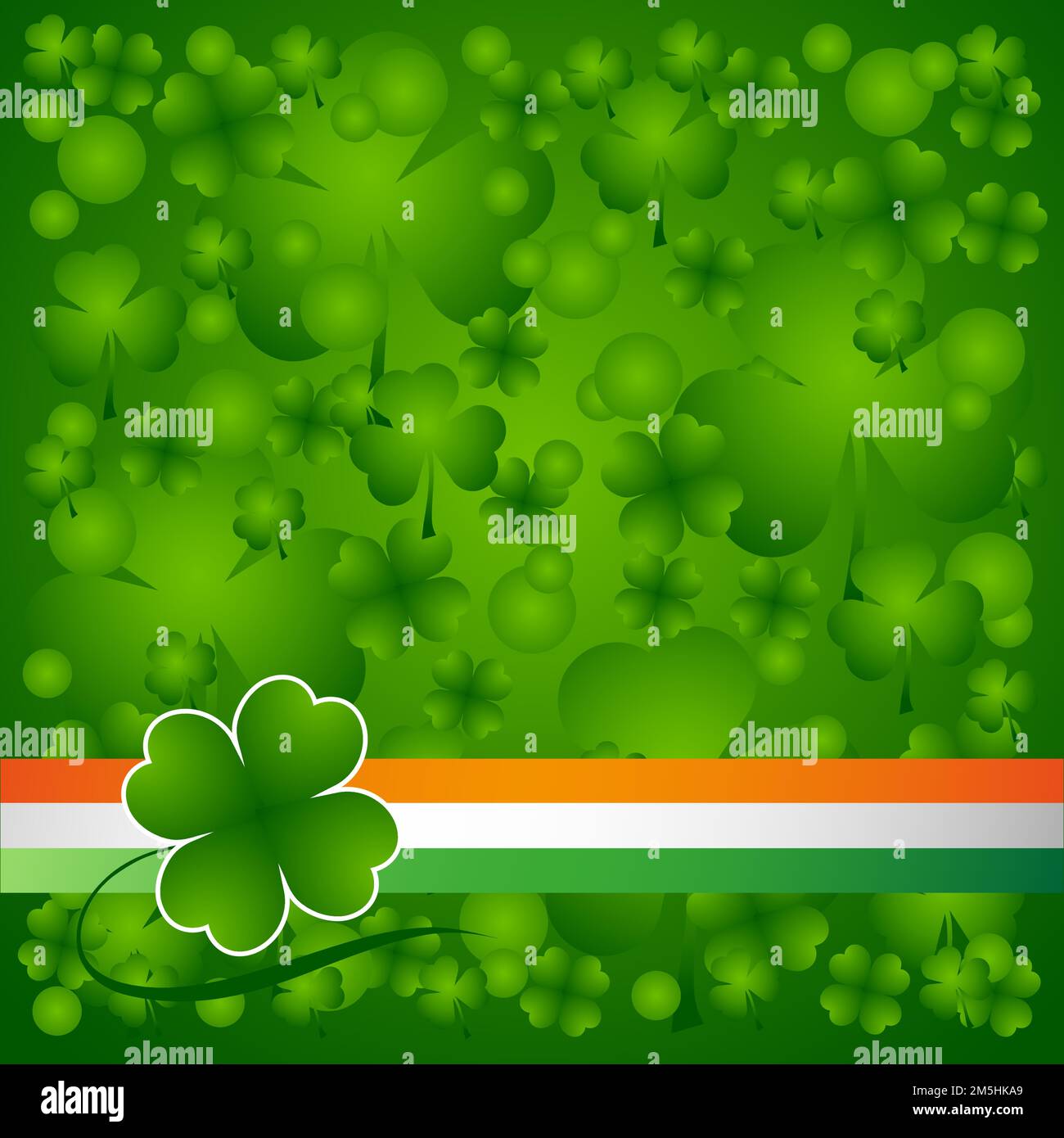 Clover leaf on flag element background for happy St. Patricks Day Stock Vector