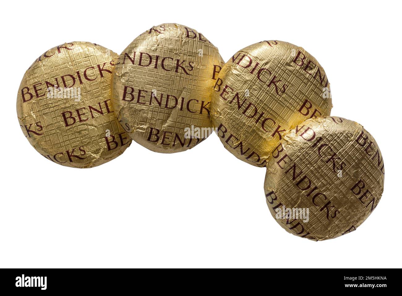 Bendicks Mint Fondants isolated on white background - peppermint creams covered in rich dark chocolate Stock Photo