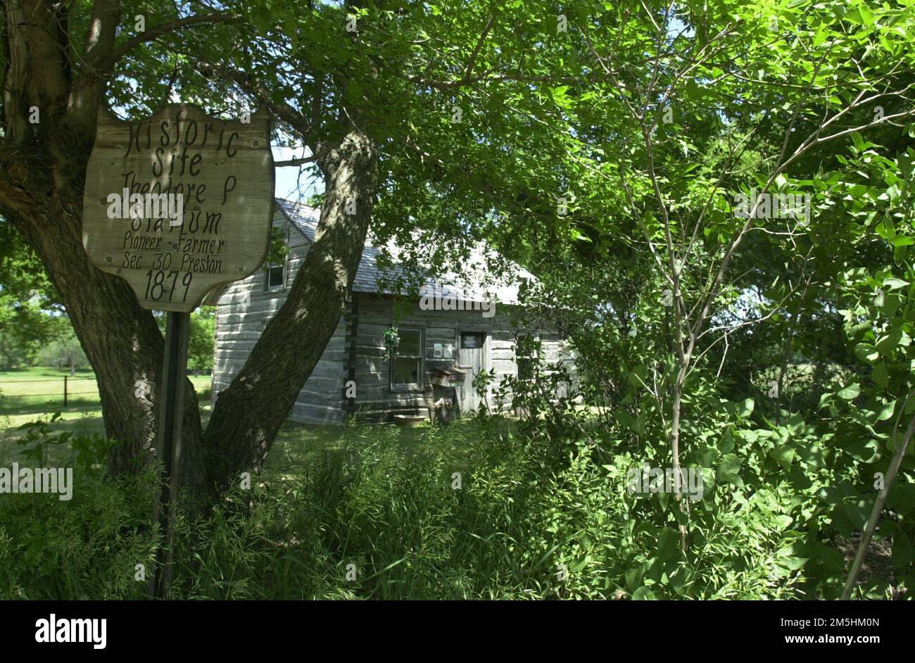 Sheyenne River Valley Scenic Byway Slattum Cabin Through Trees