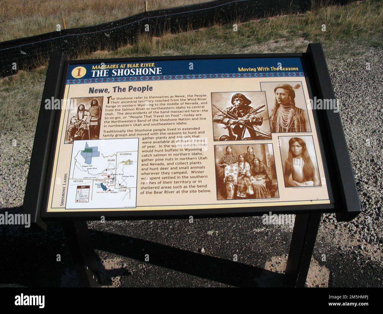 Pioneer Historic Byway Interpretive Sign at Bear River Massacre Site