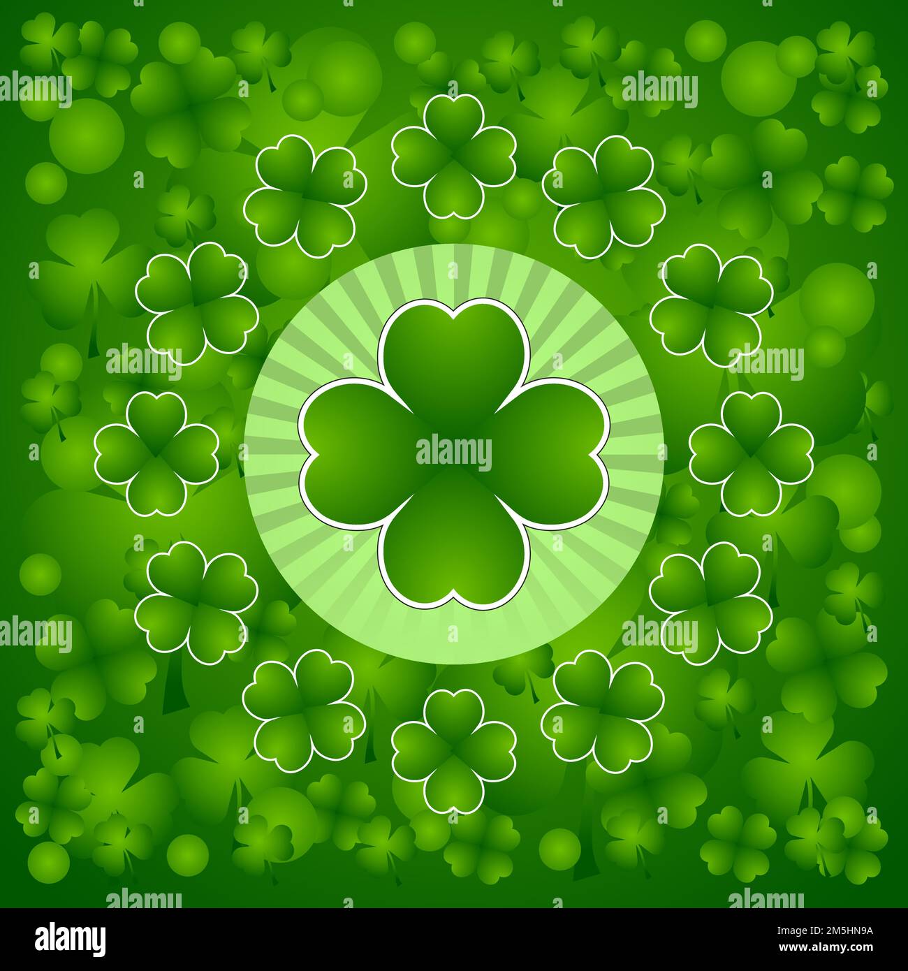 Clover leaf on green background for happy St. Patricks Day Stock Vector ...
