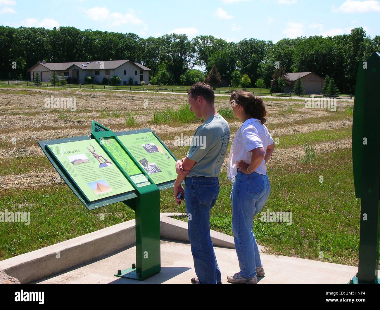 Sheyenne River Valley Scenic Byway Reading about Pyramid Hill. Two