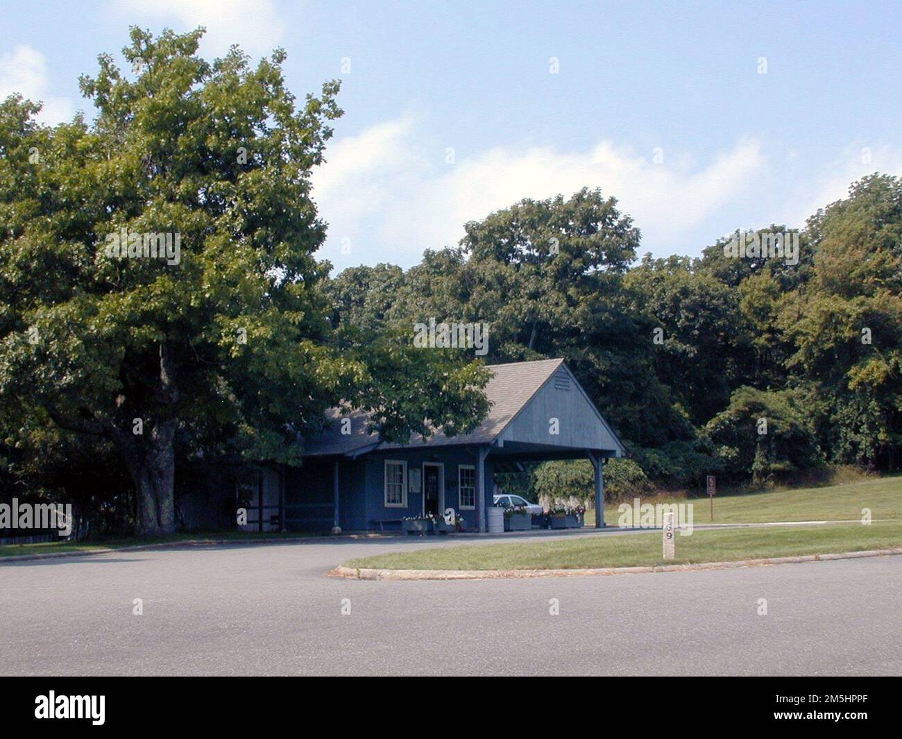 Blue Ridge Parkway Rocky Knob Visitor Center. Blue skies streaked