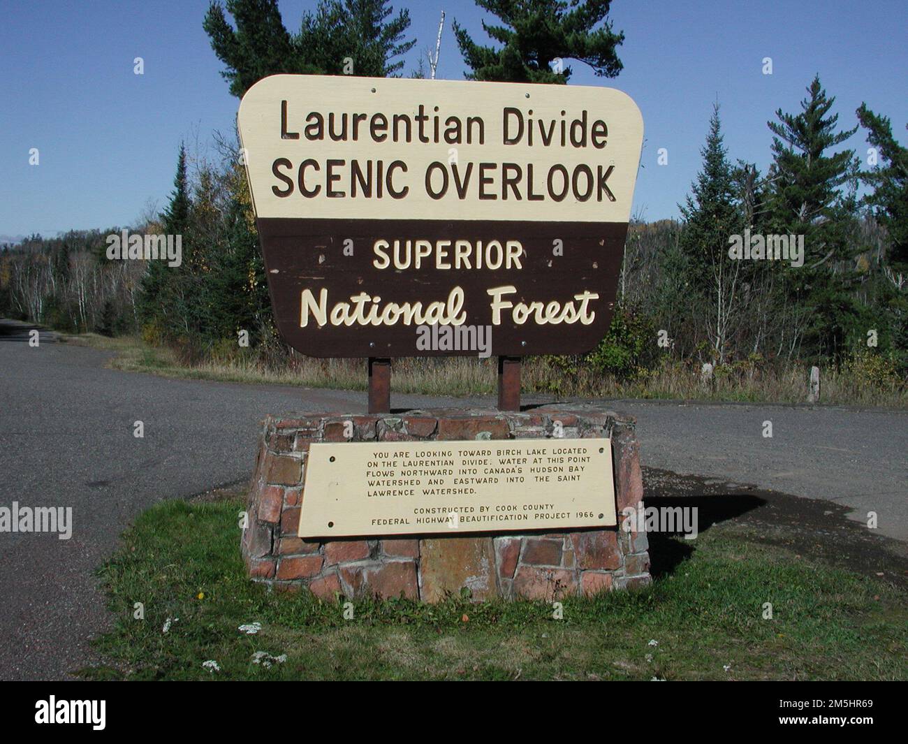 Gunflint Trail Scenic Byway Laurentian Divide Interpretative Sign. A