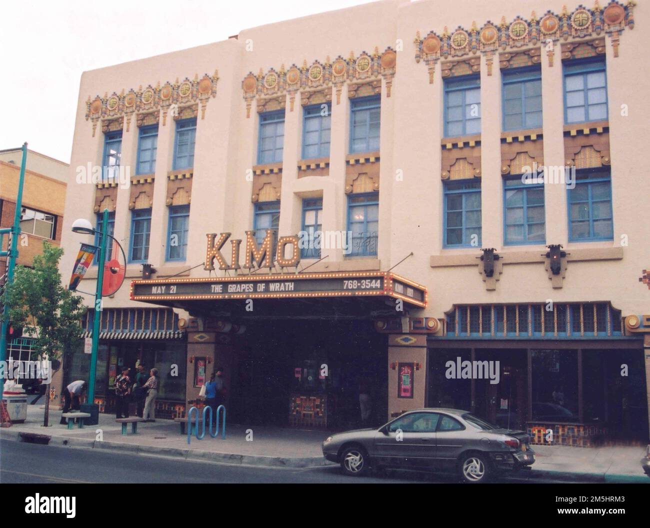 Historic Route 66 - KiMo Theater. The restored, historic Kimo Theater can be seen on Historic Route 66 in Albuquerque, New Mexico. New Mexico (35.085° N 106.652° W) Stock Photo