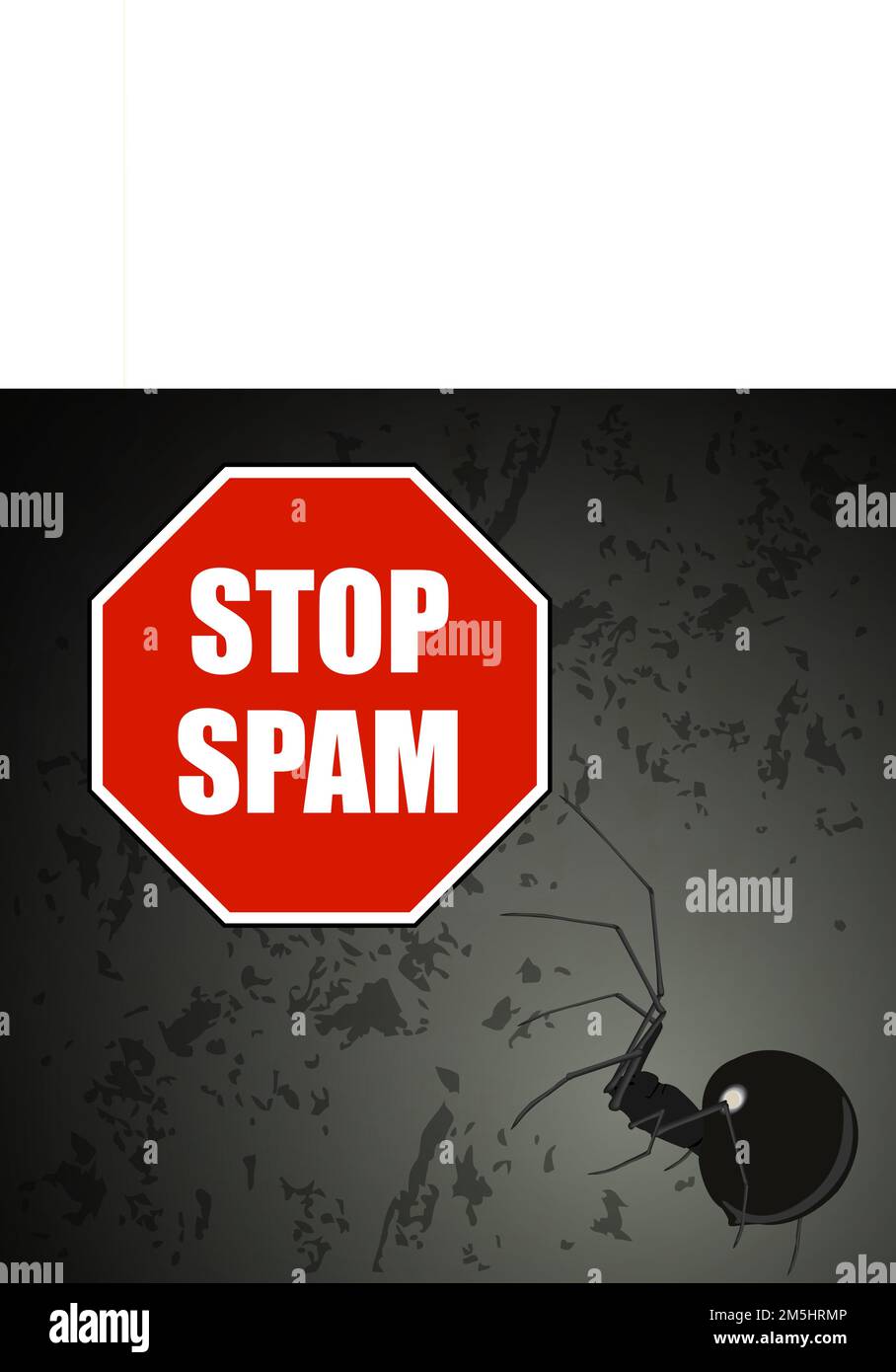 Stop spam vector illustration with sign and spider Stock Vector Image ...