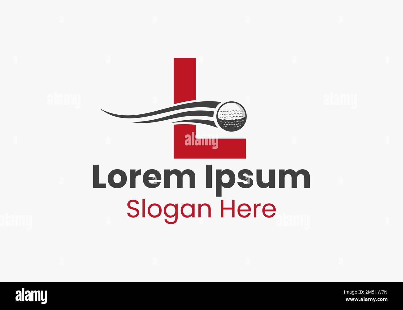 Letter L Golf Logo Concept With Moving Golf Ball Icon. Hockey Sports