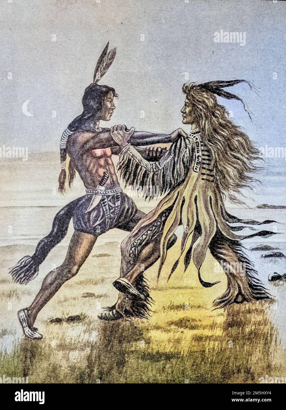 Hiawatha wrestles with Mondamin illustrated by Ella Booher, From the