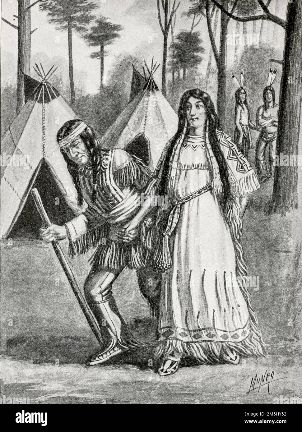 Osseo and Oweenee illustrated by Ella Booher, From the book Hiawatha