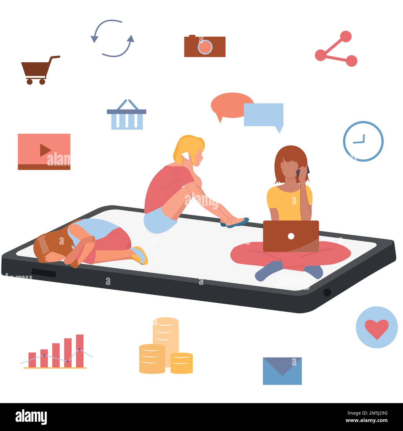 People using smartphone in Stock Vector Images - Alamy