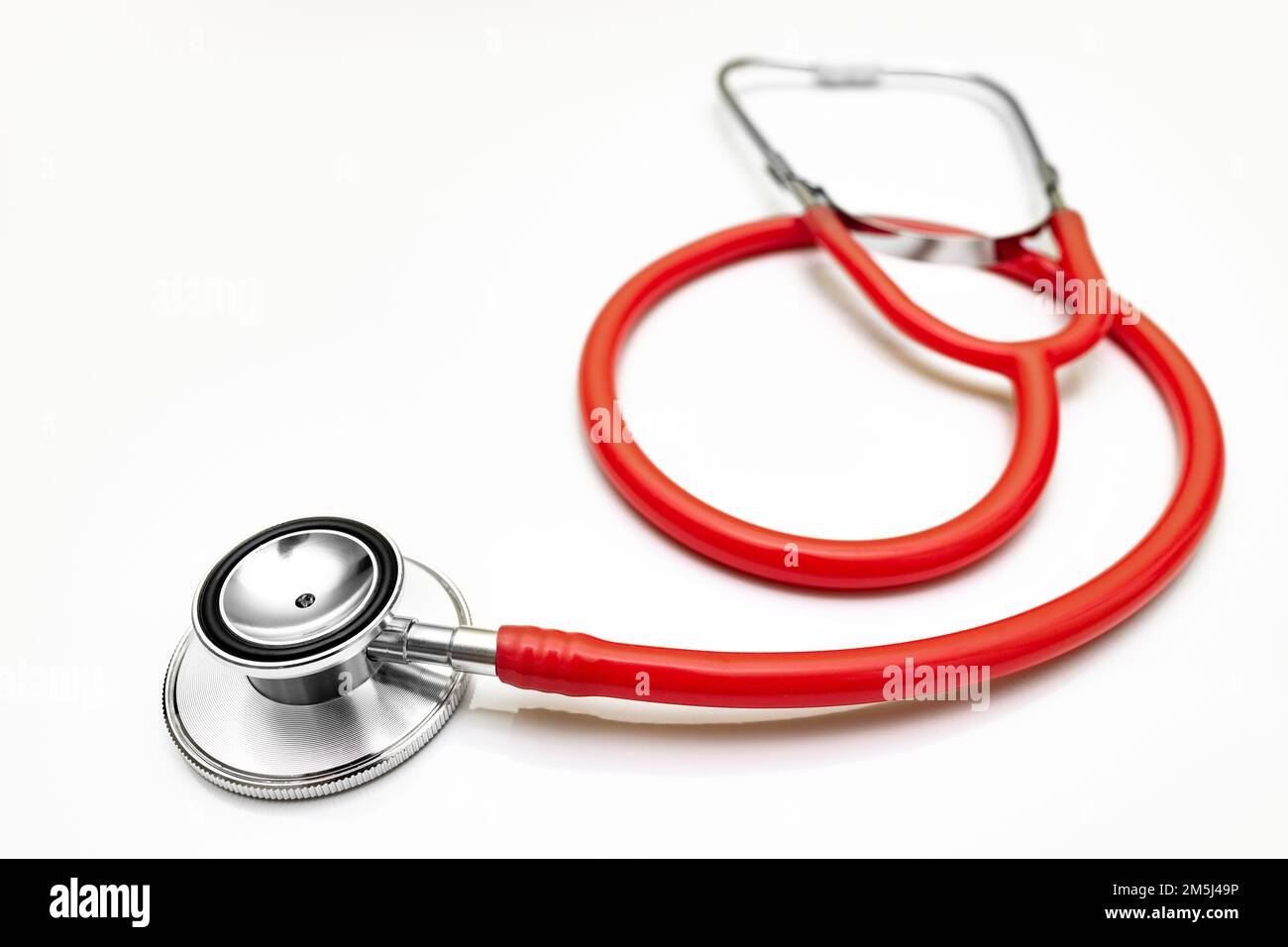 medical stethoscope lies on a white background Stock Photo - Alamy