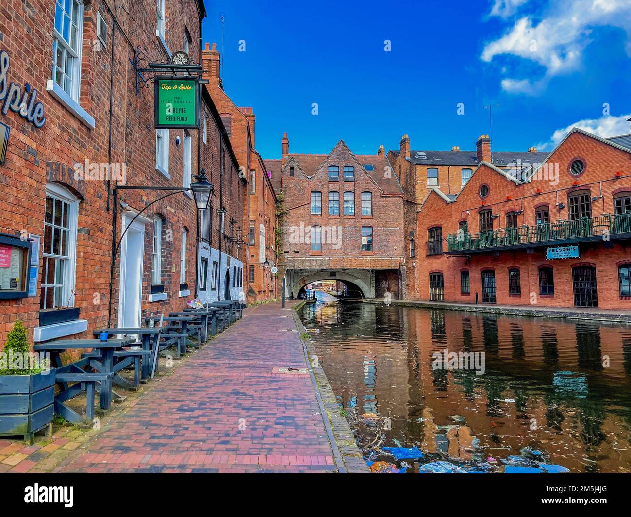 The Gas Street Basin Birmingham Tap and Spile Canal Stock Photo Alamy