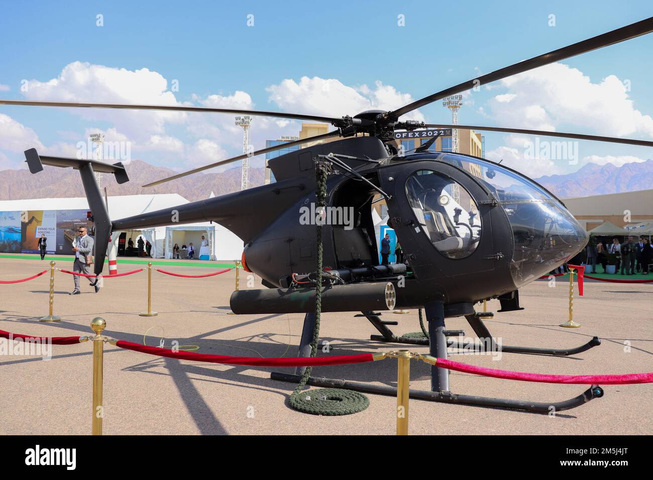 Aqaba, Jordan : MD-530 little bird helicopter for Jordanian Army Stock Photo