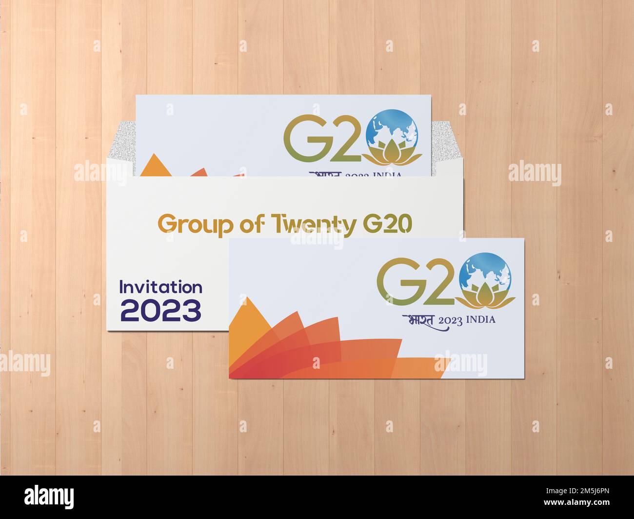 Invitation in G20 summit 2023 in India, Invitation with Official India's G20 Logo and style, G20 summit India, G20 2023, 3d illustration and 3d work Stock Photo