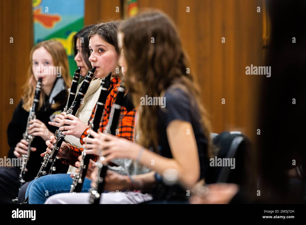 International students at Ankara Elementary/High School practice with