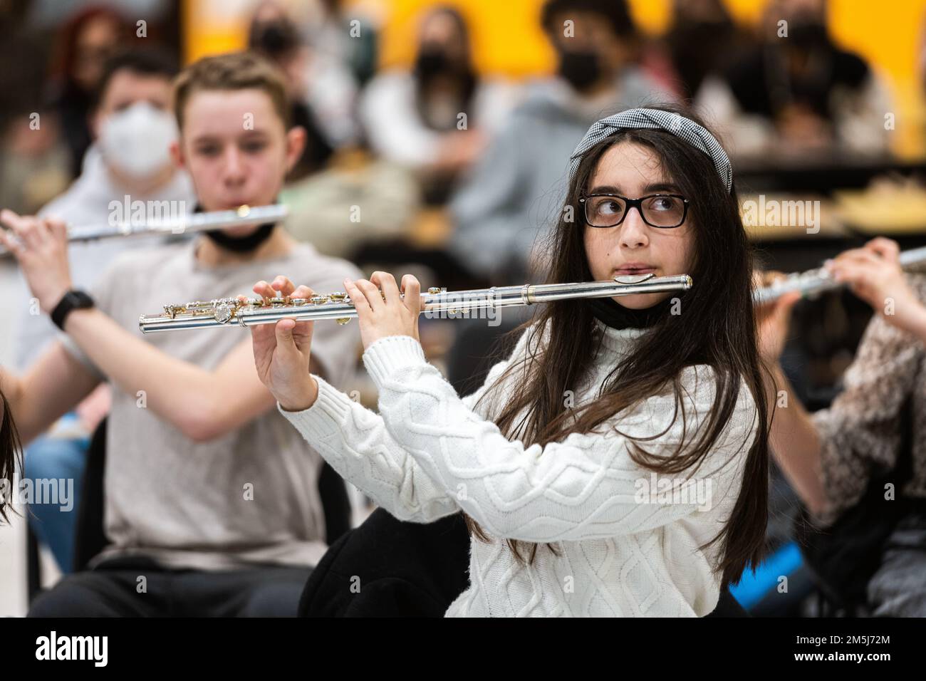 International students at Ankara Elementary/High School practice with