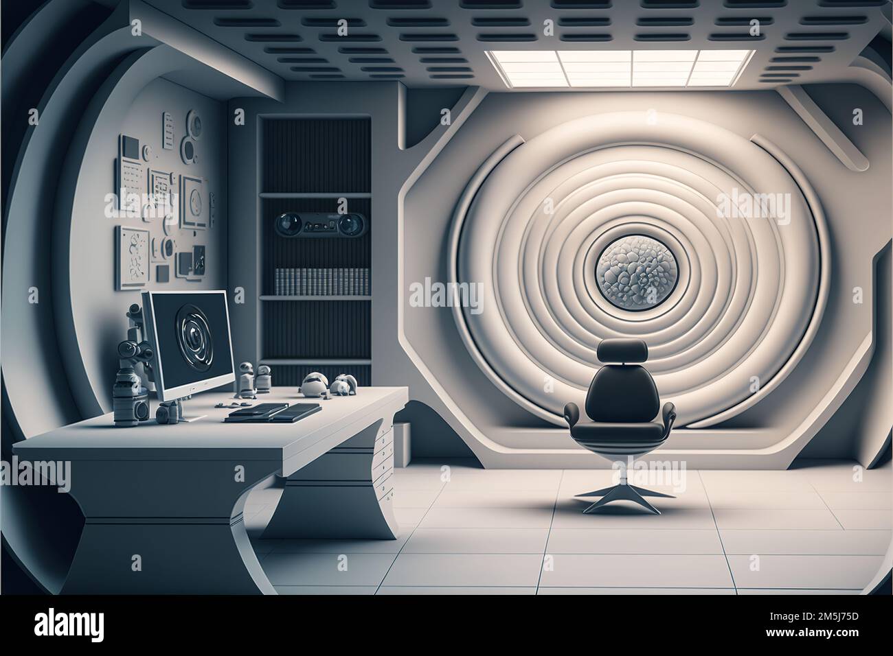 Futuristic Designer Office with Sleek Architecture and Modern Design in Ultra High Resolution, Art, Architecture Stock Photo